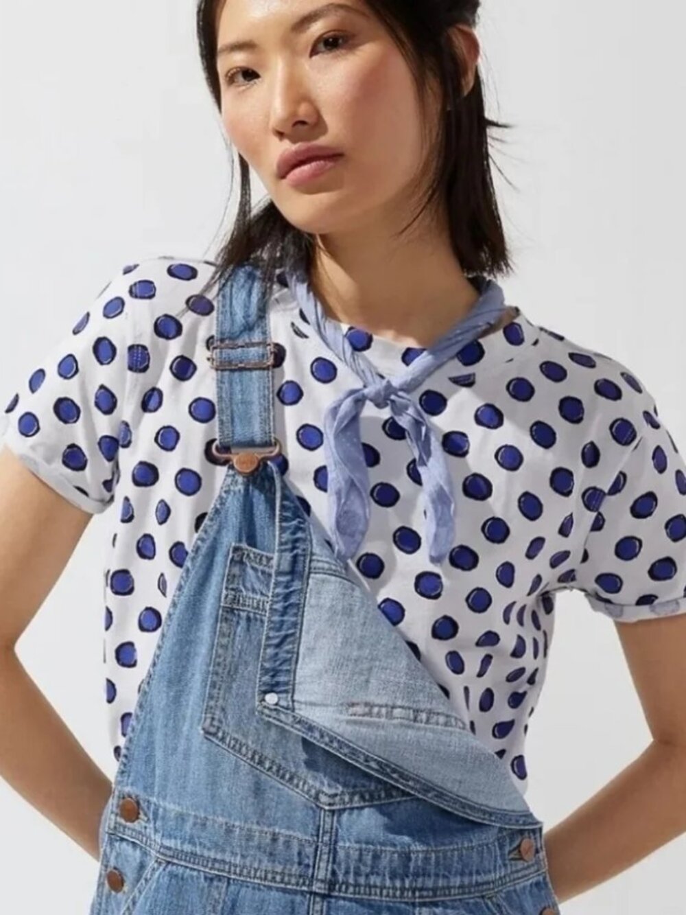 Anthropologie Maeve Picnic Graphic Tee Polka Dot Top size S new with tag